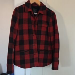 J. Crew Women's Checkered Utility Jacket in Red and Black